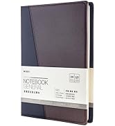 M&G Lined Journal Notebook 230 Pages, Large B5 Leather Hardcover Notebooks, 7in x 10in Diary Rule...