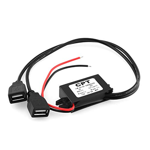 DGZZI DC Konverter Buck Modul 12 V auf Doppel-USB 5 V 3 A DC-DC Konverter Step Down Adapter für Auto Cover
