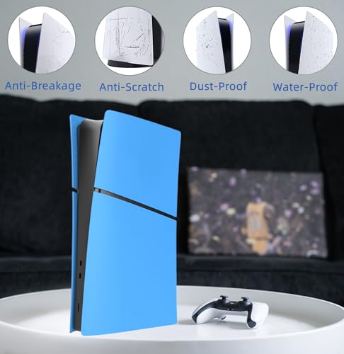 Image of Slim Digital Edition Cover Plates for New PS5 Slim Console, Shell Panels Compatible with New PlayStation 5 Slim Accessories Protective Replacement Faceplate (Starlight Blue)