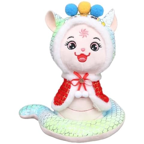 Ruzucoda Stuffed Snake Mascot Plush Toys The Year of Snake 2025 Chinese New Year Zodiac Gifts for Friends Family 8 Inches (Green) Cover