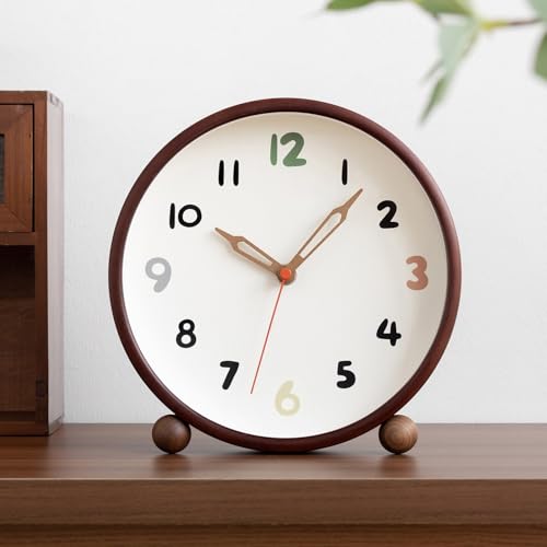 Reloj de madera maciza de 10 pulgadas para decoración de sala de estar tradicional 6