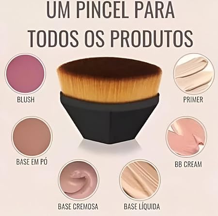Pincel Mágico de Maquiagem: Aplicação Suave e Precisa para um Acabamento Impecável!