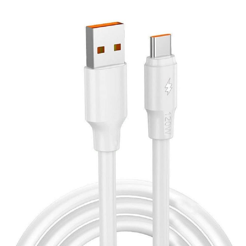 120W Vivo Flash Charge Heavy Thickness Type-C USB Cable for USB Cable Original Super Fast Charging Cable | Data Sync Cable | Type C to USB-A Cable (6 Amp, 1 Meter/3.2 Feet,)