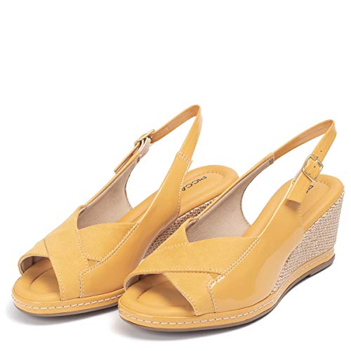 SANDALIA ANABELA CONFORTO 408150 - PICCADILLY (85) - AÇAFRÃO