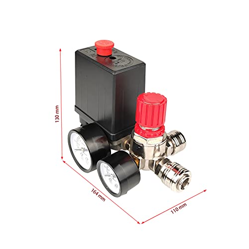 Interruptor de presión para compresor con manómetro y válvula reguladora 6