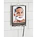 mDesign Power Lock Suction Bathroom Shaving Mirror with Storage Hooks for Shower - Bronze