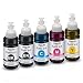 Produktbild Jagute T6641-T6644 Tinte Ersatz für Epson 664 T6641 T6642 T6643 T6644 für Epson EcoTank L100 L200 L350 L355 L365 L455 L550 L555 ET-2500 ET-2550 ET-2600 ET-2650 ET-4500 ET-14000 70 ml 5 Pack