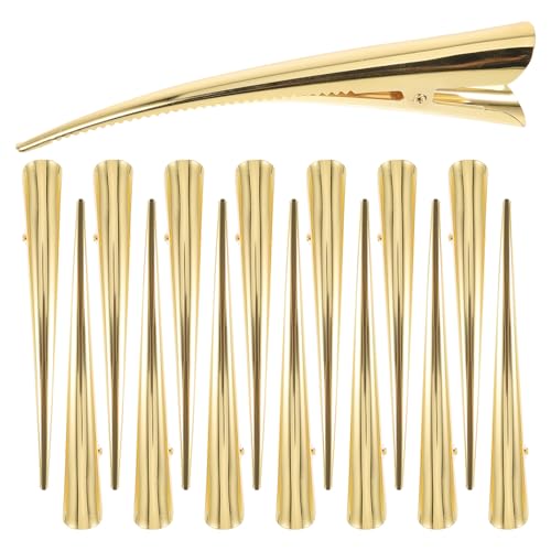 Pinces à cheveux alligator en métal IMIKEYA lot de 15 grandes pinces plates sans pli
