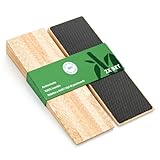 Fermaporta da pavimento, Set di 2 Fermaporta in Legno, Blocca porta in Bambù, Antiscivolo e Ecologici, Adatti per Tutti i Tipi di Porta e Superfici, Ferma porta da pavimento, Ferma porte