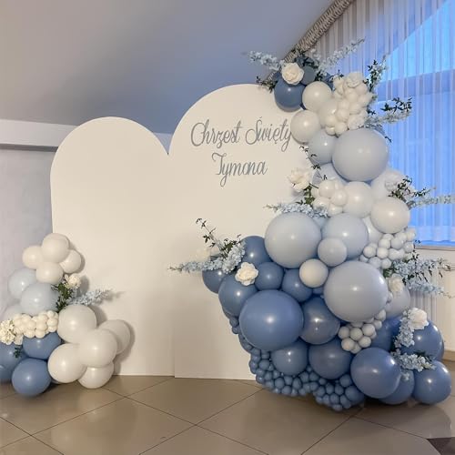 Image of 108Pcs Double Stuffed Dusty Blue Balloon Garland Arch Kit