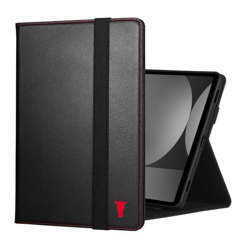 TORRO Leather Case Compatible with Samsung Galaxy Tab S10/S9 – Premium Leather Galaxy 2023 Case with Stand Function and Auto Wake/Sleep (Black)