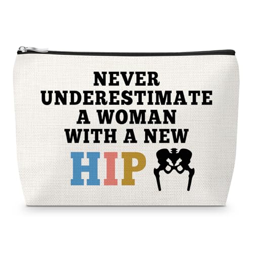 New Hip Joint Surgery Gift Hip Replacement Recovery Gift Makeup Bag for Women Surgery Recovery Patients Gifts for Friend Get Well Soon Gifts for Mom Sister Daughter Cosmetic Bag Cheer Up Present