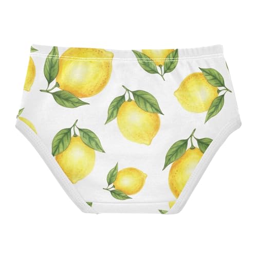 Toddler Underwear Floral 2t Cotton Girl Panties Cute Florals Briefs Kids Undies Yellow Lemons White2