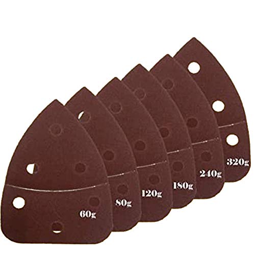 60X Mouse Detail Sander Sandpaper Sanding Paper Hook & Loop Assorted 60 80 120 180 240 320 grits 5.5