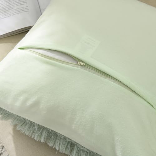 Image of Faux Fur Throw Pillow Covers for Couch Decorative Pillows 16x16 Inch
