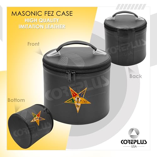 OES FEZ CASE - BLACK IMITATION LEATHER WITH OES EMBLEM, LARGE4