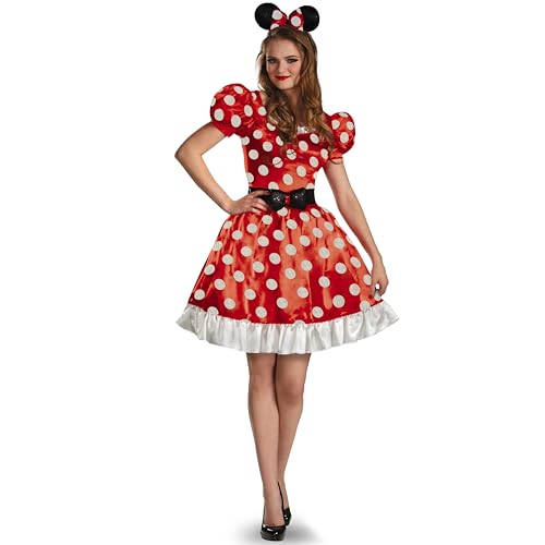 DISGUISE Déguisement Minnie Mouse rouge pour femme, rouge/noir/blanc, taille S (36-39) US, rouge/noir/blanc, Small (4-6) US