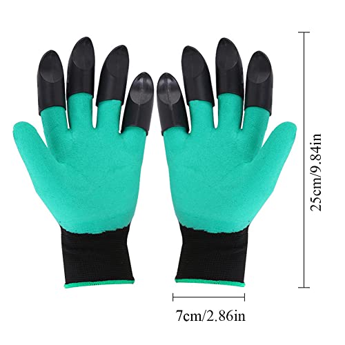 RZJZGZ 2 Pairs Garden Gloves with Claws for Women and Men Both Hands Waterproof Gardening Work Gloves Quick & Easy to Digging & Planting Safe Rubber Gloves for Home Working