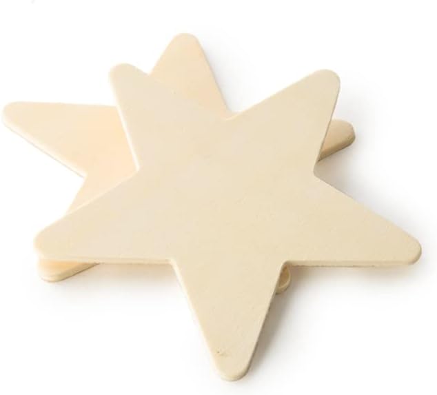 500 Pcs of 3-3/4" x 1/8" Plywood Stars Cut Outs 3-3/4" Wide x 3-5/8" Tall x Approx 1/8" Thick Made from Birch Plywood