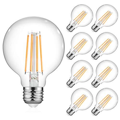Ascher Vintage G25 LED Globe Light Bulbs, 60 Watt Equivalent, Warm White 2700K, Non-Dimmable, G25 Glass Edison Style for Bathroom Makeup Mirror, Medium E26 Base, Pack of 8 Ascher Vintage G25 LED Globe Light Bulbs, 60 Watt Equivalent, Warm White 2700K, Non-Dimmable, G25 Glass Edison Style for Bathroom Makeup Mirror, Medium E26 Base, Pack of 8