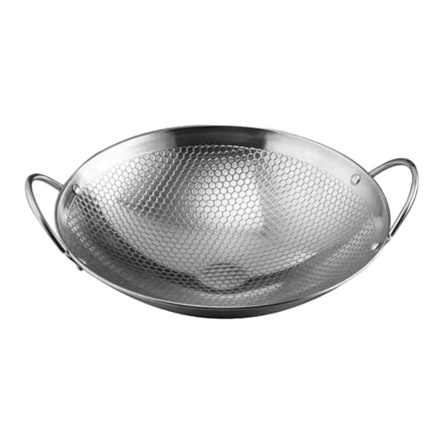 Gralara Premium Stainless Steel Wok Pan for Home and Restaurant Cooking, 10inch