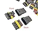 JZK 15 Kit 2 Pin 3 Pin 4 Pin Autokabelstecker, wasserdichte elektrische Anschlusssteckdose mit 6 Stück Flachsicherungen, für Auto, Motorrad, Roller, LKW, Marine, Boot