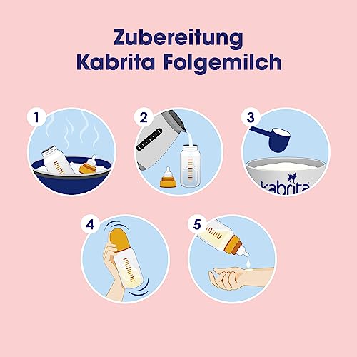 KABRITA | Ziegenmilch Folgemilch 6-12 Monate | Hochwertige Babynahrung - Baby Milch, nahrhaft* und sanft zum Babybauch | Inhalt: 800g Babynahrung-Milchpulver - 6x 800g