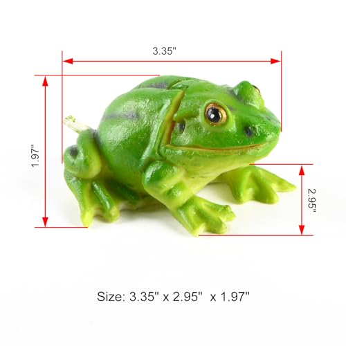 Image of Saim Aquarium Small Frog Air Bubbler Decorations Resin Animal Funny Frog Sculptures Aerating Action Frog Ornament, Oxygen Bubble Resin Crafts for Aquarium Fish Tank Decor, Green
