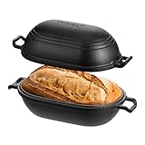 FRRLY Cast Iron Loaf Pan with Lid-Bread ...