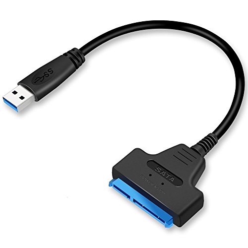 ELECTOP USB 3.0 to SATA Cable, 22 Pin 15+7 2.5 Inch SATA III Hard Disk Driver Adapter,External Converter for SSD and HDD Data Transfer