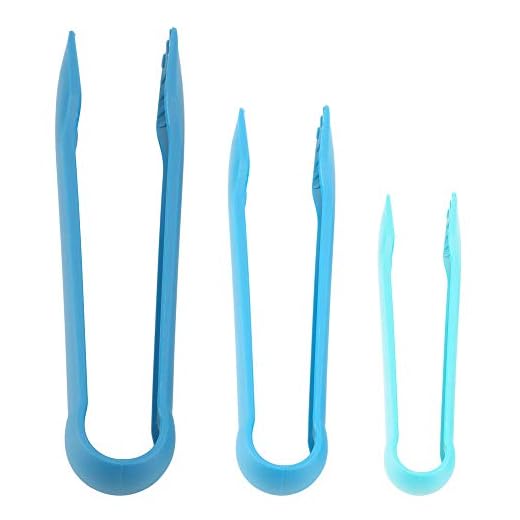 Plastic Bread Tongs Food Clamps - Non Stick Grip for Home Bakery (Blue)