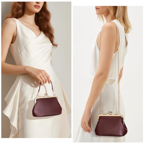 Mini Women's Kiss Lock Crossbody Bag PU Small Top Hand Handbags Kiss Clasp Crossbody Purses Evening Clutch2