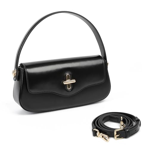 Genuine Leather Crossbody Bag, Top Handle Purse for Women, Shoulder Handbag with Adjustable Strap