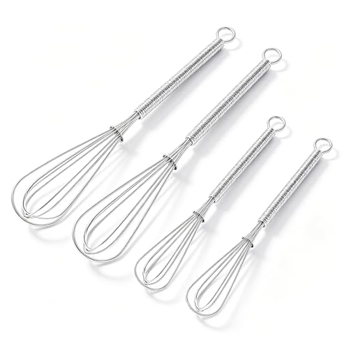 4Pack Mini Whisk 5+7 304Stainless Steel Small Whisk for Cooking