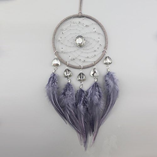 Dream Catcher Car Charm Rear View Mirror Purplish Grey Dreamcatcher Wall Hanging Home Decoration Gift