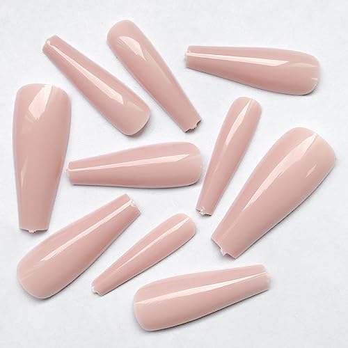 120pc Coffin Press on Nails Medium Length, Colored Long Ballerina Fake Nails Full Cover Acrylic French Tips False Artificial Fingernails Medium Coffin Presson Nails for Women Girls