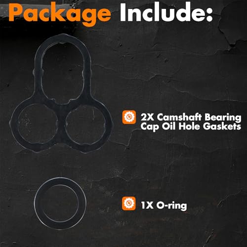 Image of Camshaft Bearing Cap Oil Hole Gasket Kit Compatible with Toyota C-HR Corolla Matrix Scion iM xD 90430-10024 11159-37010