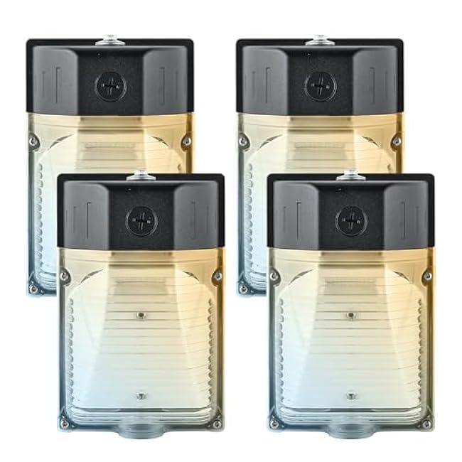 30W LED Wall Pack Light with Photocell 4Pack, 3CCT 4000/5000/6500K, 15/20/25/30W Selectable, LED Wall Lights Porch Lights Outdoor Security Lighting for House Garage Yard Garden, 100-277VAC, ETL Listed