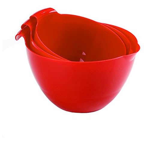LINDEN SWEDEN 3-Piece Mixing Bowl Set, Red Cover