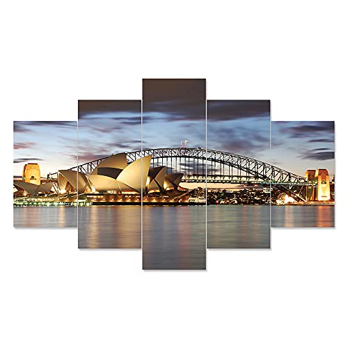 Saumic Craft Modern Art Nature Scenery 3D Framed Wall Painting ( Big Size-75 X 43 cm, NM3, Multicolour ) -Set of 5