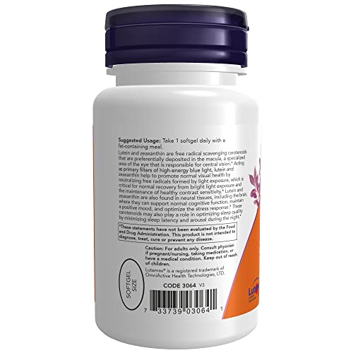 Image of NOW Foods Supplements, Lutein & Zeaxanthin with 25 mg Lutein and 5 mg Zeaxanthin, 60 Softgels (Pack of 2)
