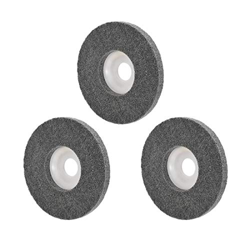 uxcell 5 Inch Polishing Wheels Buffing Pad Felt Disc for 100 Angle Grinders White 3pcs