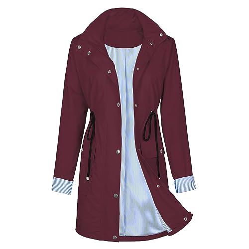 Durio Damen Regenjacke Windbreaker Wasserdicht Atmungsaktiv Wanderjacke Outdoor Jacken Leichte Windjacke Geeignet für Reisen, Klettern, Wandern und Radfahren