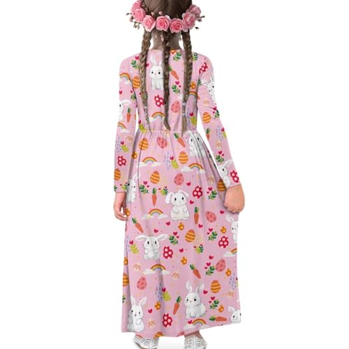 Long Maxi Dress for Girls 5t-14Year Holiday Dresses with Pockets Back to School2
