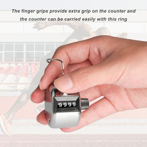 2 Stück Handzähler Zähler, Reihenzähler, Mechanischer Zähler Handzähler Klicker, Metall Zähler Klicker Counter Counter, 4 Ziffern Fingerzähler rundenzähler für schwimmen Sport Stricken Golf Zähler