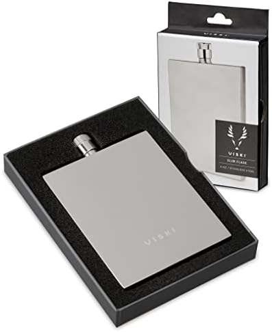 Viski Stainless Steel Slim Metal Flasks