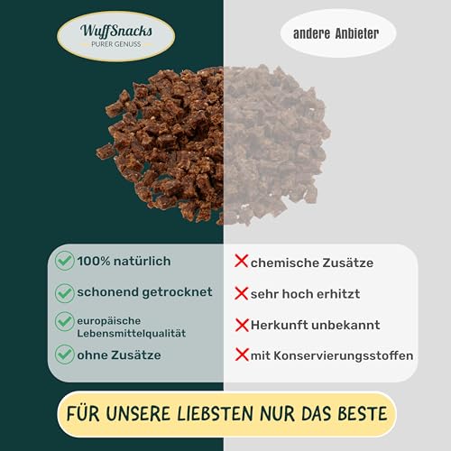 Getreidefreie Hunde Leckerlis vom Pferd | 500g | Trainingssnacks hypoallergen | 100% natürliche & zuckerfrei Trainingshappen | Leckereien für Hunde | Leckerli Hund | Dog Treats von WuffSnacks