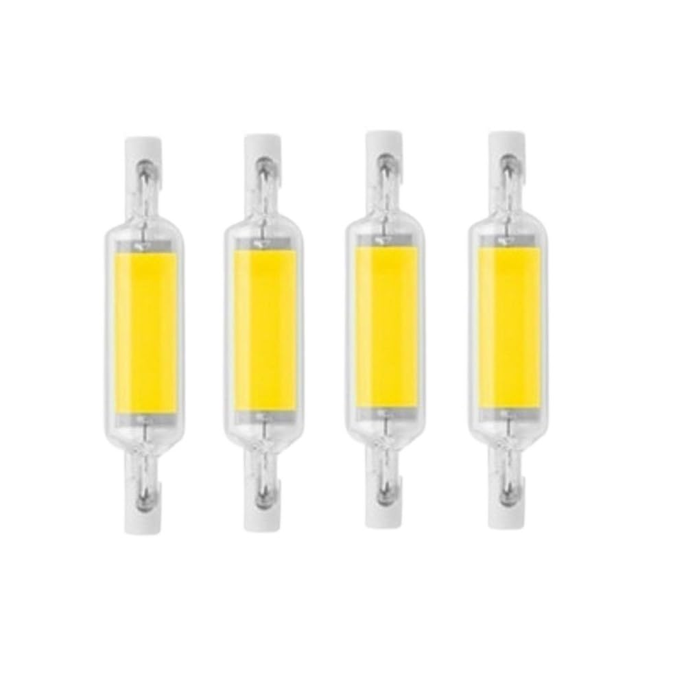 NXCVBNKZJ KJXP Lighting, Pack of 4, LED COB Bulb Light AC220V R7S 5W/10W 78mm/118mm Glass Tube Spotlight Bulbs(Cold White,78mm 10w 220v)