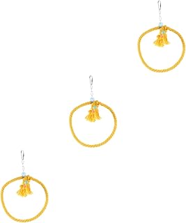 Balacoo 3 Pçs Anel De Papagaio Balanço Gaiola De Pássaro Pequeno Brinquedo De Corda De Papagaio Parque Infantil Brinquedos De Pássaro Pequeno Acessórios De Balanço Acessórios De Gaiola De