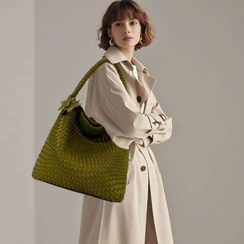 Image of Woven Tote Bag for Women, Shoulder Handbags, Beach Hobo, Handwoven Satchel Underarm Bag, Top-Handle Bag With Purses